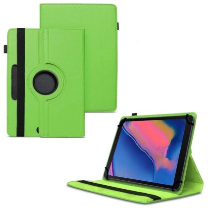 TGK 360 Degree Rotating Universal 3 Camera Hole Leather Stand Case Cover for Samsung Galaxy Tab A Plus 8.0 SM-P200 SM-P205-Green