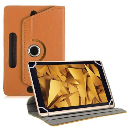 TGK Universal 360 Degree Rotating Leather Rotary Swivel Stand Case Cover for iBall Slide Elan 4G2 Tablet (10.1 inch) (Orange)