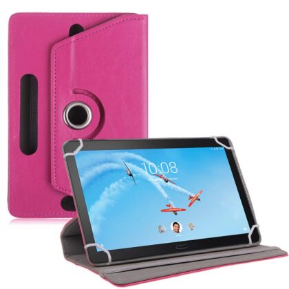 TGK Universal 360 Degree Rotating Leather Rotary Swivel Stand Case Cover for Lenovo Tab P10 TB-X705F 10.1 Inch (Pink)