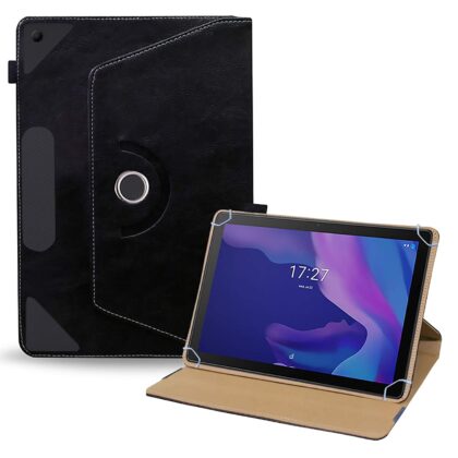 TGK Rotating Leather Stand Flip Case for Alcatel 3T 10 Tablet Cover (2020 Released) Black