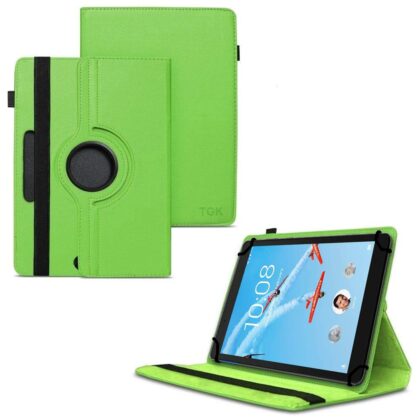 TGK 360 Degree Rotating Universal 3 Camera Hole Leather Stand Case Cover for Lenovo Tab E8 (TB-8304F) 8-Inch Tablet 2018 release – Green