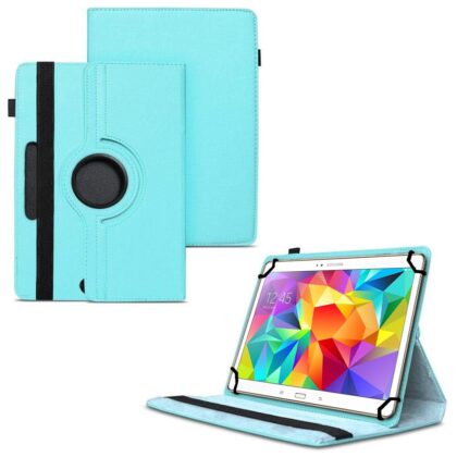 TGK 360 Degree Rotating Universal 3 Camera Hole Leather Stand Case Cover for Samsung Galaxy Tab S 10.5 inch T800, T805, T801 – Sky Blue