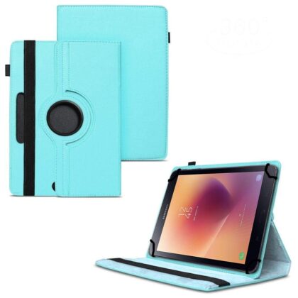 TGK 360 Degree Rotating Universal 3 Camera Hole Leather Stand Case Cover for Samsung Galaxy Tab A 2017 SM-T385NZKAINS Tablet (8 inch)-Sky Blue