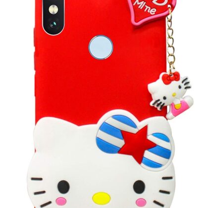 TGK Kitty Mobile Covers, Silicone Back Case Compatible for Redmi Note 5 Pro Cover (Red)