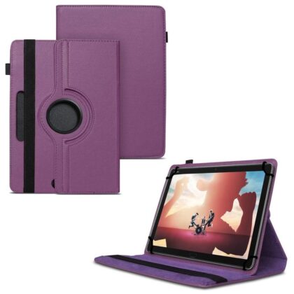 TGK 360 Degree Rotating Universal 3 Camera Hole Leather Stand Case Cover for Huawei MediaPad M5 Lite 10-Inch Tablet 2018 Release – Purple