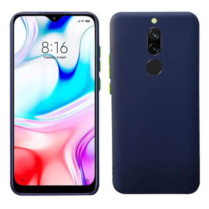 TGK Mobile Covers, Liquid Silicone Back Case Compatible for Redmi 8A Dual Cover (Dark Blue)