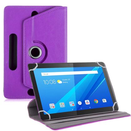 TGK Universal 360 Degree Rotating Leather Rotary Swivel Stand Case Cover for Lenovo Tab M10 TB-X605L / TB-X605F 10.1-Inch tablet – Purple