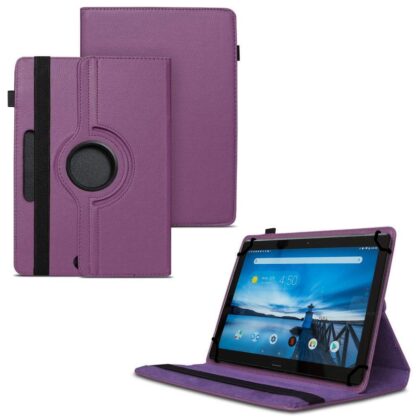 TGK 360 Degree Rotating Universal 3 Camera Hole Leather Stand Case Cover for Lenovo Tab P10 TB-X705F / TB-X705L 10.1-Inch – Purple