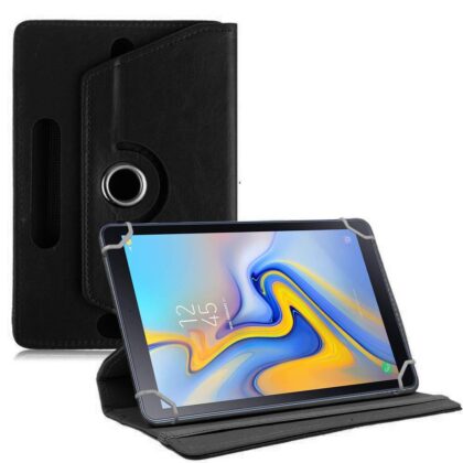TGK 360 Degree Rotating Leather Rotary Swivel Stand Case Cover for Samsung Galaxy Tab A SM-T590 10.5 inch (Black)