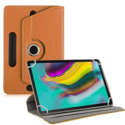 TGK Universal 360 Degree Rotating Leather Rotary Swivel Stand Case Cover for Samsung Galaxy Tab S5e 10.5 inch Tablet (SM-T720 / T725) 2019 Release – Orange