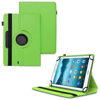 TGK 360 Degree Rotating Universal 3 Camera Hole Leather Stand Case Cover for HUAWEI MediaPad T1 8.0 Pro Tablet-Green