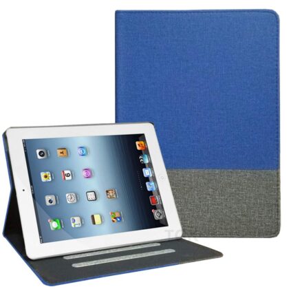 TGK Cloth Texture Slim Flip Smart Viewing Stand with TPU Back Cover Case for iPad 2, iPad 3, iPad 4 – Blue