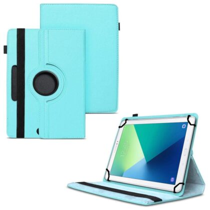 TGK 360 Degree Rotating Universal 3 Camera Hole Leather Stand Case Cover for Samsung Galaxy Tab A A6 With S Pen (10.1 Inch) P580, P585, P585N – Sky Blue