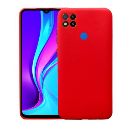 TGK Mobile Cover, Liquid Silicone Case Back Cover Compatible for Xiaomi Mi Redmi 9 / Redmi 9C (Red)