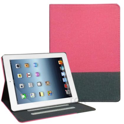 TGK Cloth Texture Slim Flip Smart Viewing Stand with TPU Back Cover Case for iPad 2, iPad 3, iPad 4 – Pink