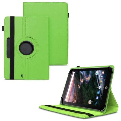 TGK 360 Degree Rotating Universal 3 Camera Hole Leather Stand Case Cover for HP Pro 8 Tablet 8 inch – Green