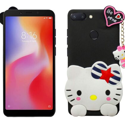 TGK Kitty Mobile Covers, Silicone Back Case Compatible for Xiaomi Redmi 6 | Mi Redmi 6 Cover (Black)