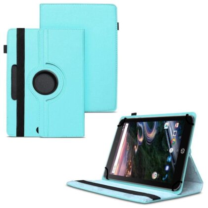 TGK 360 Degree Rotating Universal 3 Camera Hole Leather Stand Case Cover for HP Pro 8 Tablet 8 inch – Sky Blue