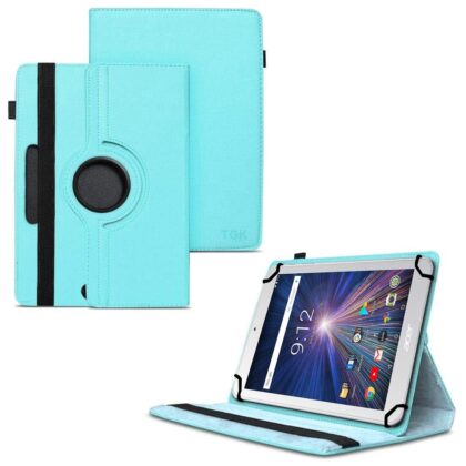 TGK 360 Degree Rotating Universal 3 Camera Hole Leather Stand Case Cover for Acer Iconia One 8 B1-870 Tablet 8 inch – Sky Blue