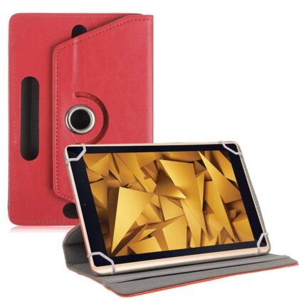 TGK Universal 360 Degree Rotating Leather Rotary Swivel Stand Case Cover for iBall Slide Elan 4G2 Tablet (10.1 inch) (Red)