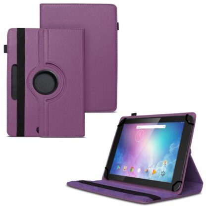 TGK 360 Degree Rotating Universal 3 Camera Hole Leather Stand Case Cover for Lenovo Tab TB2-X30F 10.1 inch – Purple
