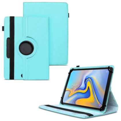 TGK 360 Degree Rotating Universal 3 Camera Hole Leather Stand Case Cover for Samsung Galaxy Tab A 10.5 inch SM-T590 – Sky Blue