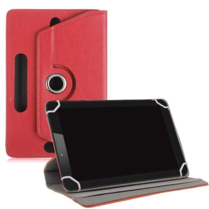 TGK 360 Degree Rotating Leather Rotary Swivel Stand Case Cover for Lenovo Tab 2019 Release 10 inch (Red)