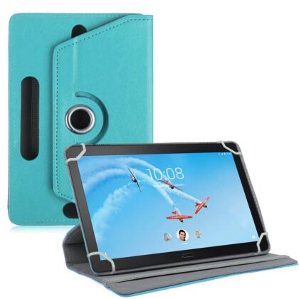 TGK Universal 360 Degree Rotating Leather Rotary Swivel Stand Case Cover for Lenovo Tab P10 TB-X705F 10.1 Inch (Sky Blue)