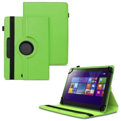 TGK 360 Degree Rotating Universal 3 Camera Hole Leather Stand Case Cover for Lenovo Ideatab MIIX 3-1030 Tablet PC 10.1 Inch – Green