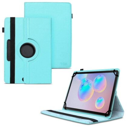 TGK 360 Degree Rotating Universal 3 Camera Hole Leather Stand Case Cover for Samsung Galaxy Tab S6 10.5 Inch SM-T860/T865/T867 – Sky Blue