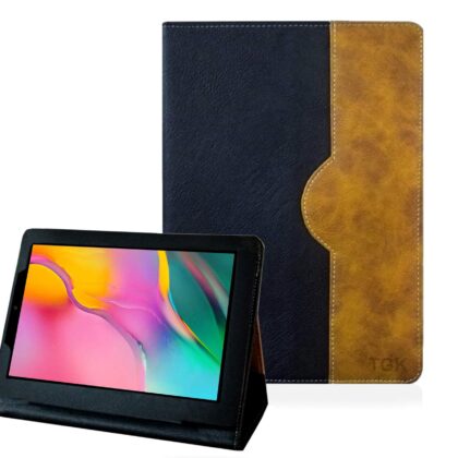 TGK Genuine Leather Business Design Ultra Compact Slim Folding Folio Cover Case for Samsung Galaxy Tab A 8.0 2019 SM-T290, T295, T297 (Black)