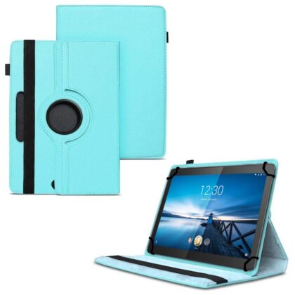 TGK 360 Degree Rotating Universal 3 Camera Hole Leather Stand Case Cover for Lenovo Tab E10 TB-X104F 10.1 inch – Sky Blue