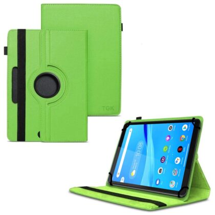 TGK 360 Degree Rotating Universal 3 Camera Hole Leather Stand Case Cover for Lenovo Tab M8 tablet 8 inch – Green