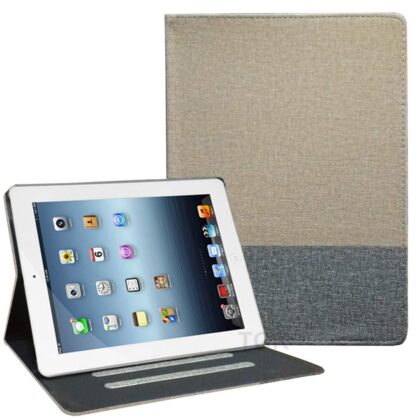 TGK Cloth Texture Slim Flip Smart Viewing Stand with TPU Back Cover Case for iPad 2, iPad 3, iPad 4 – Gold