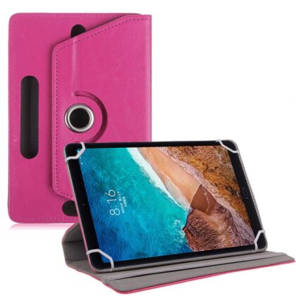TGK Universal 360 Degree Rotating Leather Rotary Swivel Stand Case Cover for Xiaomi Mi Pad 4 Plus 10.1 inch – Hot Pink