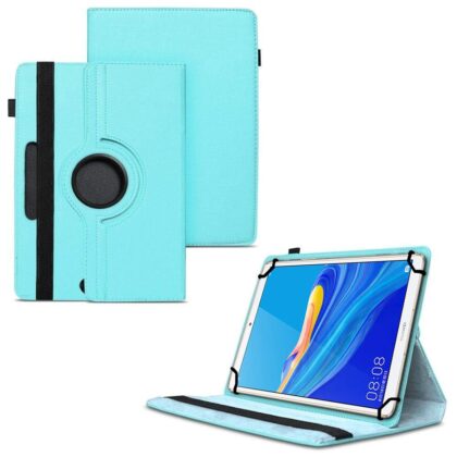 TGK 360 Degree Rotating Universal 3 Camera Hole Leather Stand Case Cover for Huawei Mediapad M6 8.4 – Sky Blue