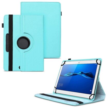 TGK 360 Degree Rotating Universal 3 Camera Hole Leather Stand Case Cover for Huawei MediaPad M3 Lite 10″ Tablet – Sky Blue