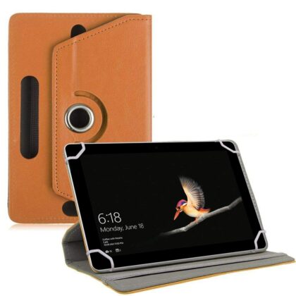 TGK Universal 360 Degree Rotating Leather Rotary Swivel Stand Case Cover for Microsoft Surface Go 10 inch – Orange