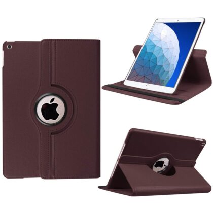 TGK 360 Degree Rotating Auto Sleep Wake Function Leather Smart Case For iPad 10.5 Inch Air 3rd Gen [ PRO 10.5 Air 3 ] 2017 / 2019 MQDW2HN/A MQDT2HN/A MQDX2HN/A MUUJ2HN/A MUUK2HN/A MUUL2HN/A – Brown