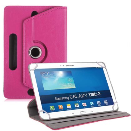 TGK Universal 360 Degree Rotating Leather Rotary Swivel Stand Case Cover for Samsung Galaxy Tab 3 10.1 P5220 (Pink)