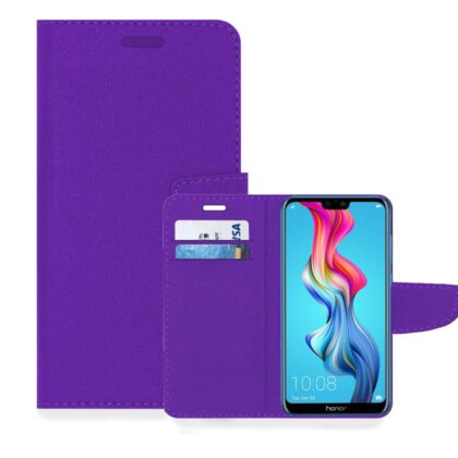 TGK Leather Flip Wallet Case Cover for Honor 9N (Purple)