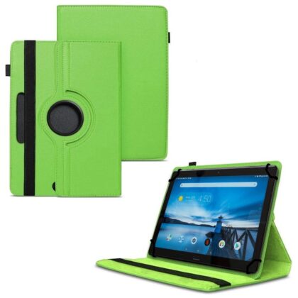 TGK 360 Degree Rotating Universal 3 Camera Hole Leather Stand Case Cover for Lenovo Tab P10 TB-X705F / TB-X705L 10.1-Inch – Green