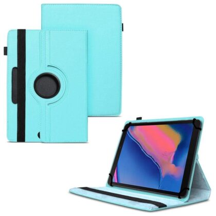TGK 360 Degree Rotating Universal 3 Camera Hole Leather Stand Case Cover for Samsung Galaxy Tab A Plus 8.0 SM-P200 SM-P205-Sky Blue