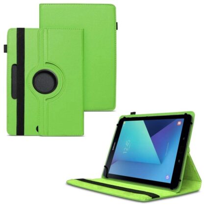 TGK 360 Degree Rotating Universal 3 Camera Hole Leather Stand Case Cover for Samsung Galaxy Tab S3 9.7 inch SM- T820, T825, T827 – Green