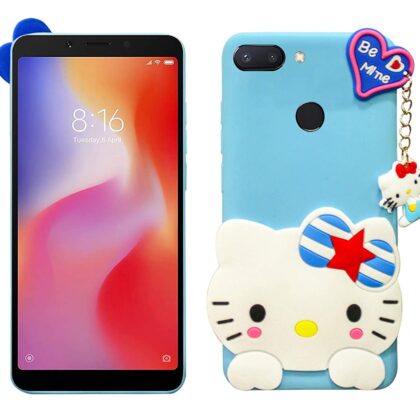 TGK Kitty Mobile Covers, Silicone Back Case Compatible for Xiaomi Redmi 6 | Mi Redmi 6 Cover (Sky Blue)
