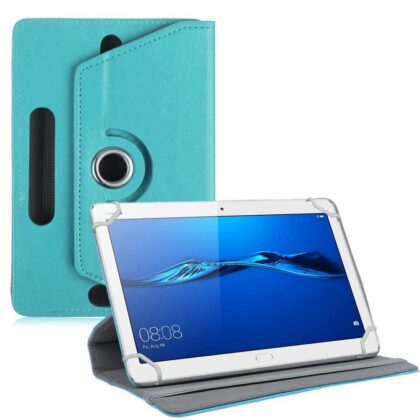 TGK Universal 360 Degree Rotating Leather Rotary Swivel Stand Case Cover for Huawei MediaPad M3 Lite 10″ Tablet – Sky Blue