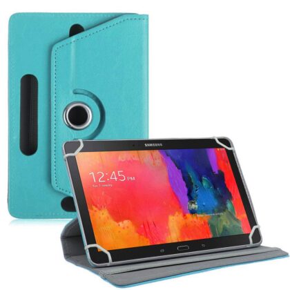 TGK 360 Degree Rotating Leather Rotary Swivel Stand Case Cover for Samsung Galaxy Tab Pro 10.1 inch Models SM-T520, SM-T525 (Sky Blue)