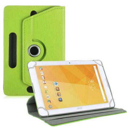 TGK Universal 360 Degree Rotating Leather Rotary Swivel Stand Case Cover for Acer Iconia One 10 inch Tablet – Green