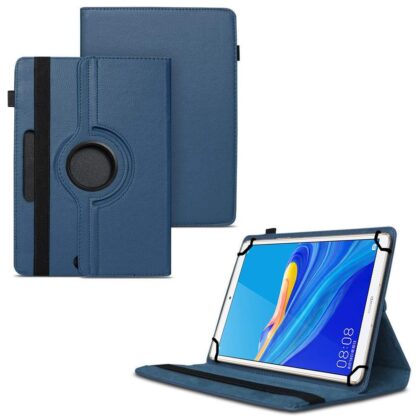 TGK 360 Degree Rotating Universal 3 Camera Hole Leather Stand Case Cover for Huawei Mediapad M6 8.4 – Dark Blue
