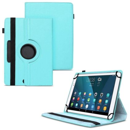 TGK 360 Degree Rotating Universal 3 Camera Hole Leather Stand Case Cover for Huawei MediaPad 10 T1 Tablet 10.1 inch – Sky Blue
